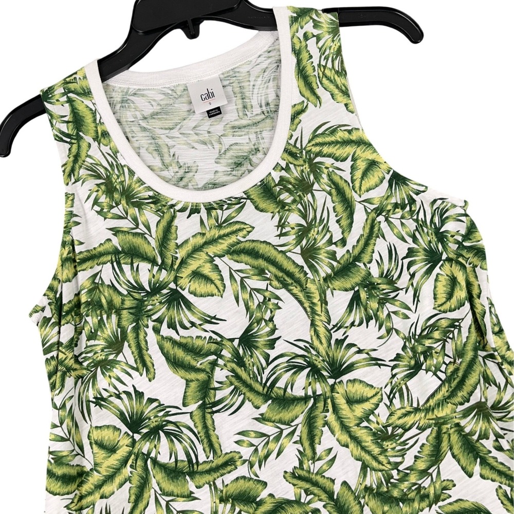 Cabi Palm Leaf‎ Tank Dress Womens S Tropical Coastal Summer High Low Boho